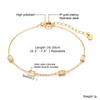 Square Zircon Double Layer Bracelet Stainless Steel Dainty Minimalist Chain Bracelet for Women Everyday Jewelry Gift