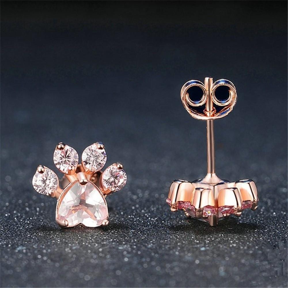 Shiny Zircon Stud Earrings Pink Crystal Stud Earrings New Small Stud Earrings Women