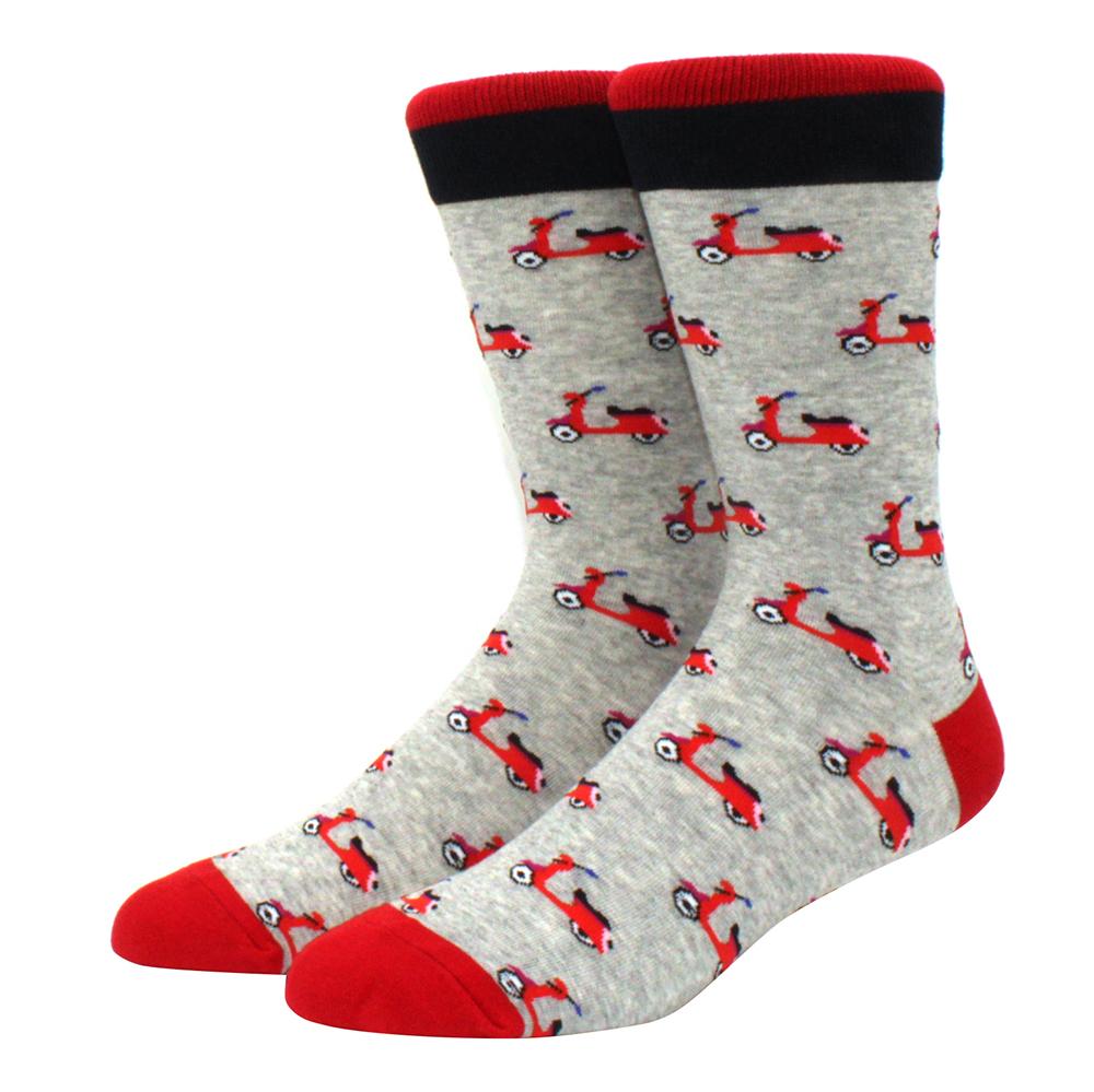 brand new men's socks colorful combed cotton crew socks Jacquard striped knee high socks for Funny men business casual dress