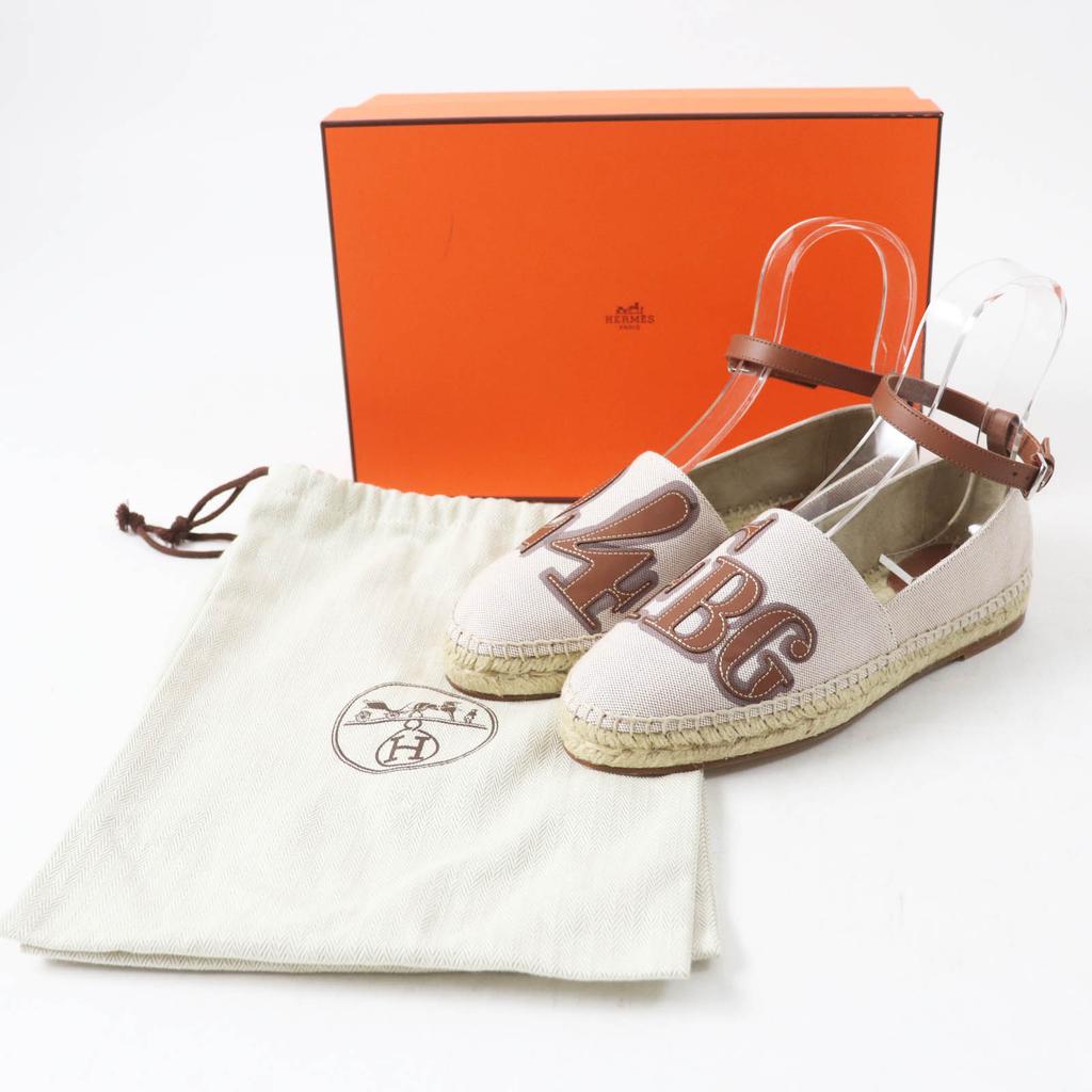 Pristine HERMES Slip-on Indirizzo Van Quatre Faubourg Patch Tower ash Women 37 Used