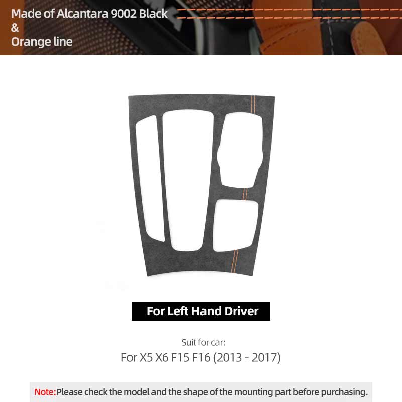 For BMW X5 F15 X6 F16 Made of Alcantara Car Interior Gear Shift Knob Panel Trim Frame Performance Stickers Tuning Accessories