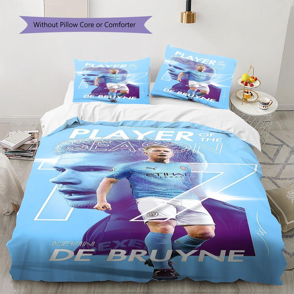 KDB Midfield Legend Bedding Quilt Set Quilt Cover Pillowcase Home Decoration Birthday Gift (1 * duvet cover + 2 * pillowcase, without core)