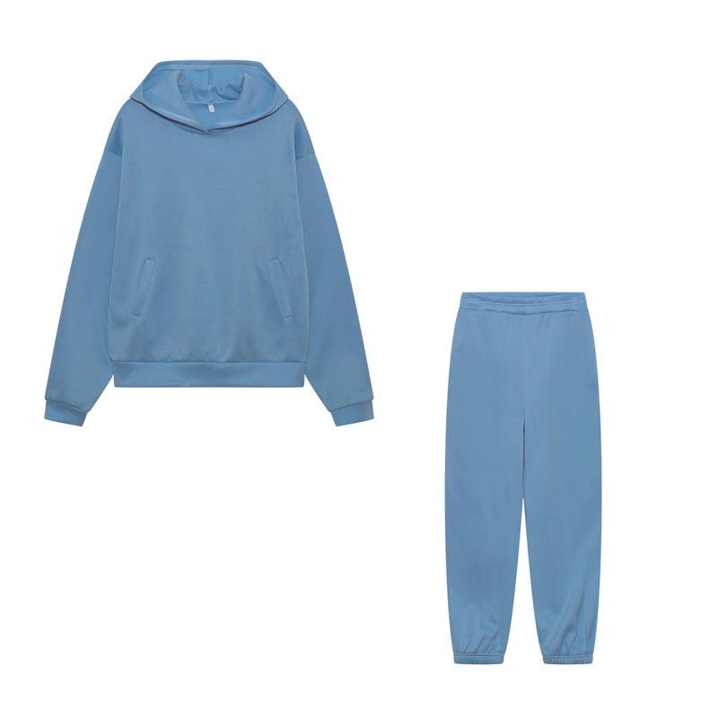 Women's Autumn Casual Two-Piece Hooded Sweatshirt and Long Pants Set