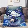 Game Lumine Genshin Impact Diluc Chibi Flannel Soft Warm Plush Blanket Sofa Living Room Pet Hogar Bedroom Gift Home Car Portable