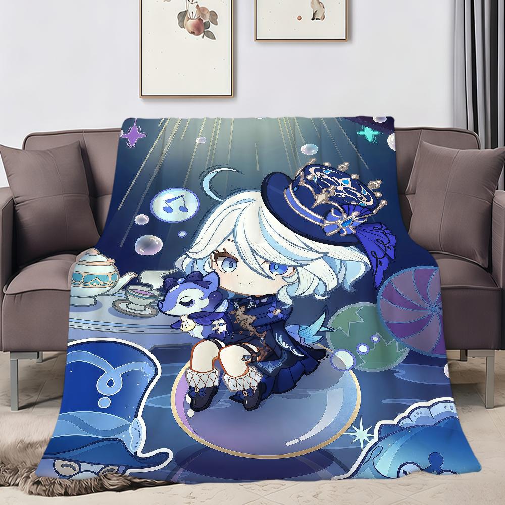 Game Lumine Genshin Impact Diluc Chibi Flannel Soft Warm Plush Blanket Sofa Living Room Pet Hogar Bedroom Gift Home Car Portable