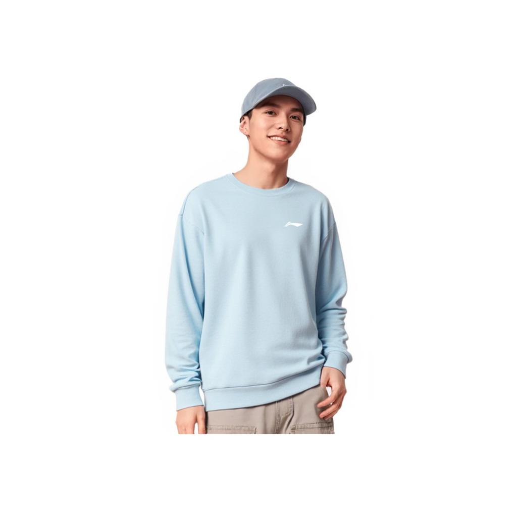Li-Ning Plain Logo Crew Neck Pullover Comfortable Casual Sports Long Sleeve Sweatshirt Unisex sweatshirt AFDL41-1
