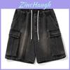 Waterwashed Casual Denim Shorts With Side Pockets For Men Summer Youth Fashion