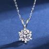Brilliant Cut Diamond D Color 1 Carat Moissanite Snowflake 6 Prong Necklace 100% 925 Silver Valentine's Day Gift Women Jewelry