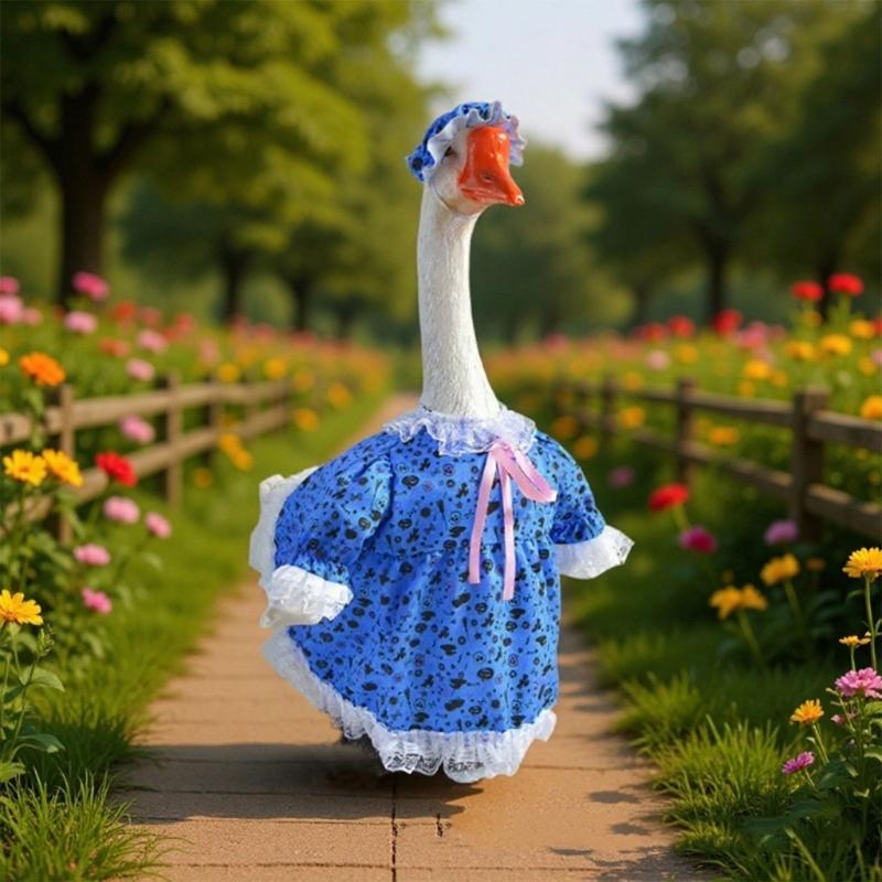 Adorable Fabric Geese Blouse Costume For Porch Yard Halloween Fall Seasonal Holiday Decorations