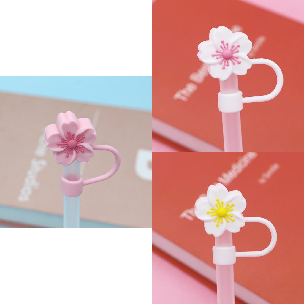 Cute Silicone Straw Caps 10mm Adorable Dustproof Straw Plugs Colorful Cartoon Design