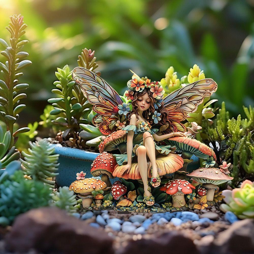 Artificial Garden Floor Plugs Cute Garden Stake Micro Landscapes Fairy Mini Figurine  Potted Plant
