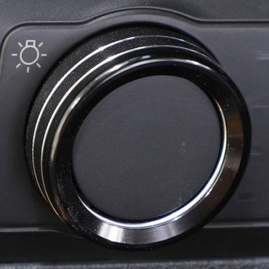 Headlight Switch Knob Cover Ring For Ford F150/Bronco/Bronco Sports + Black