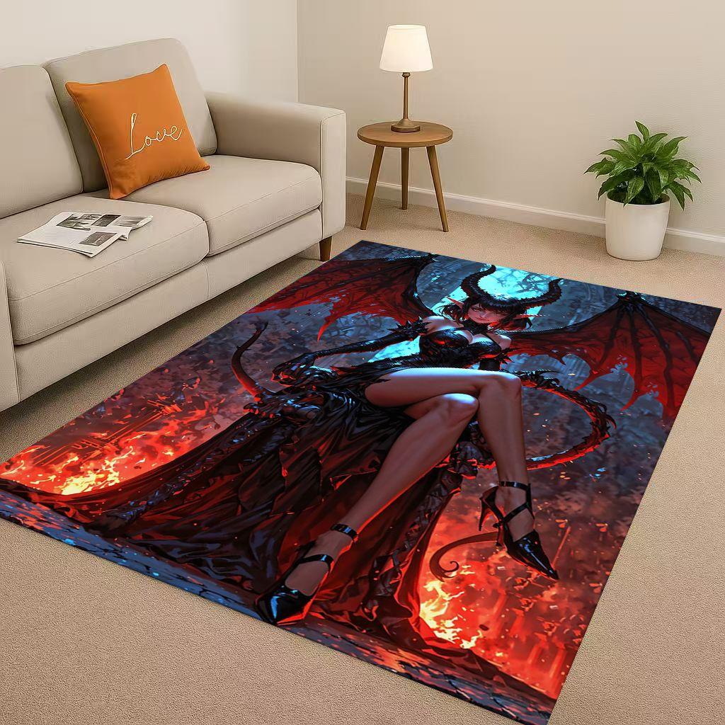 2026 New Gothic Dark Sexy Girls Cartoon Anime Characters Living Room Non-Slip Area Rug Carpet for Bedroom Playroom Sofa,Doormat