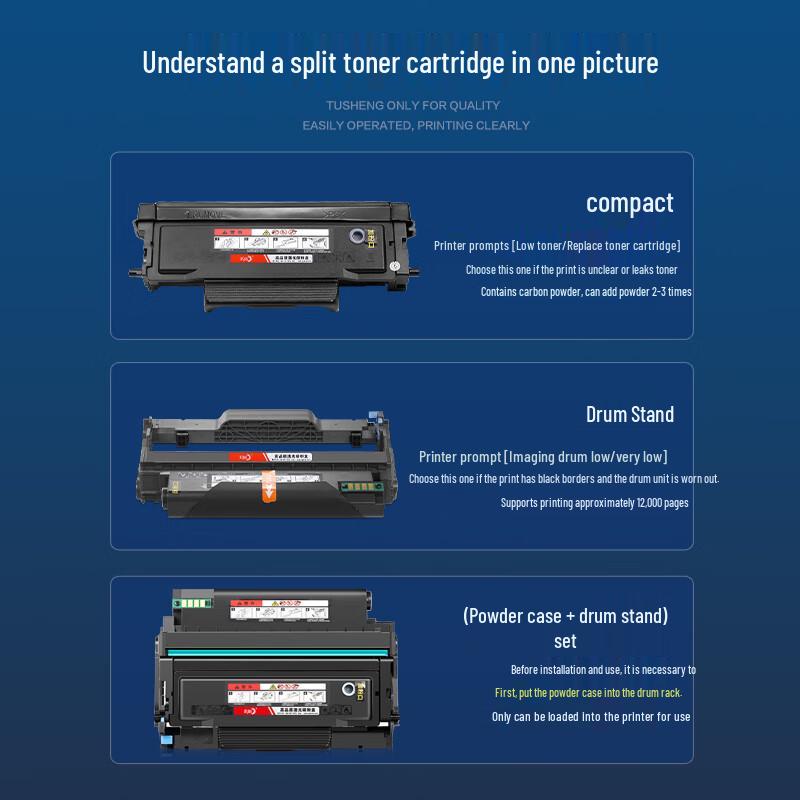 CaiGe Compatible Toner and Drum Units for Pantum Printers