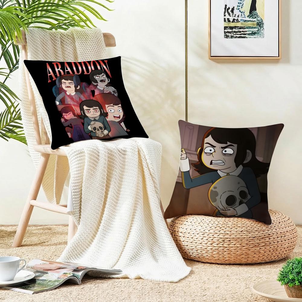 Spooky HHaunted HotelS Cushion Cover Breathable and Skinfriendly Linen Pillowcase Square Removable and Washable Cushion