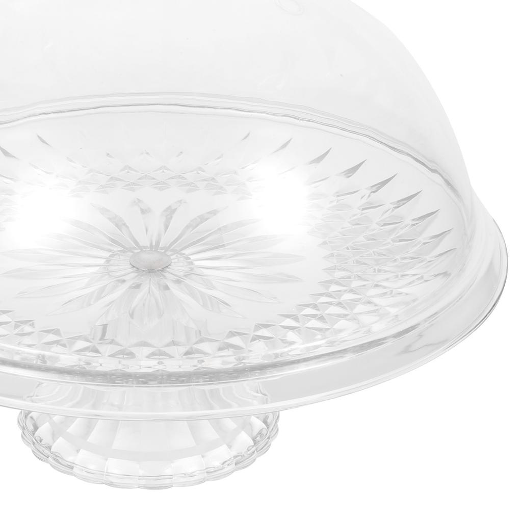 Cake Stand with Dome Clear Dessert Tray for Party Wedding Premium Pet Material Scratch Resistant Cake Display Stand