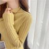 Pit Strip Half Turtleneck Bottom Shirt with Sweater Female Autumn and Winter White Chic Top Black Sweater