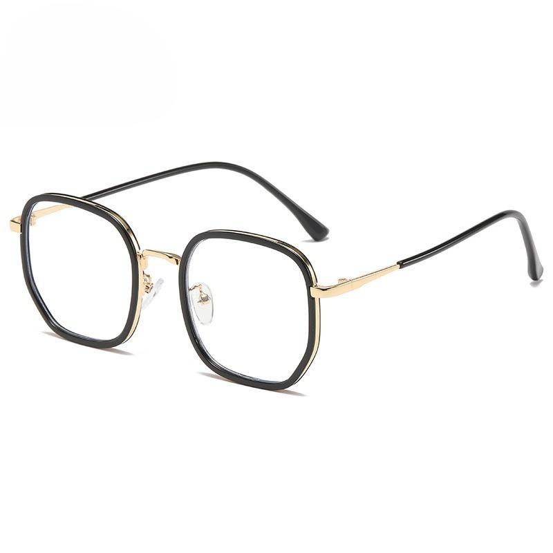 Retro Fashion Polygonal Anti-Blu-Ray Glasses Women Men Computer Anti-Radiation Glasses Interchangeable Lens