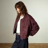 Women's Retro Glossy Nylon Baseball Jacket