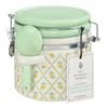 Stoneware Medium Canister with Lid and Ceramic Spoon Floral Decor Kitchen Storage Airtight Food Container Kitchen Organization