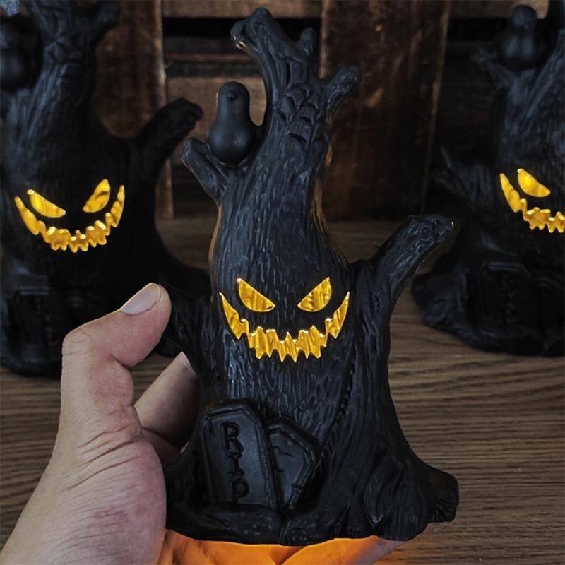 12PCS Halloween LED Ghost Tree Light Home Decoration Candle Lamp Halloween Party Supplies Haunted House Horror Props Kids Gifts