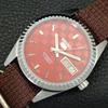 MENS VINTAGE SEIKO 5 AUTOMATIC REFURBISHED JAPAN RED COLOR DIAL WATCH a440396-4 Sk-a440396