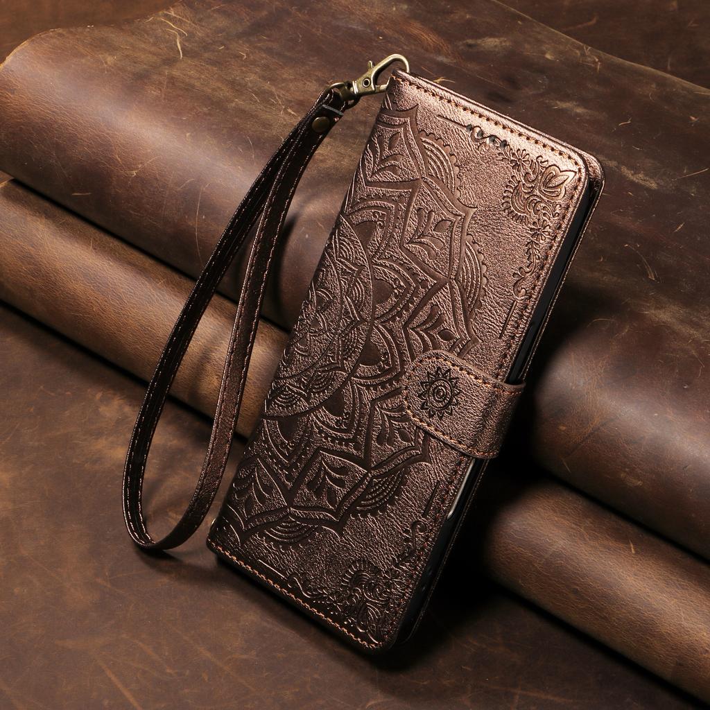 Flip Wallet Case For Samsung Galaxy A33 A53 A73 A22 A32 A52 A72 A42 A17 A16 A15 A14 A13 A12 4G 5G Leather Cover Mandala Embossed