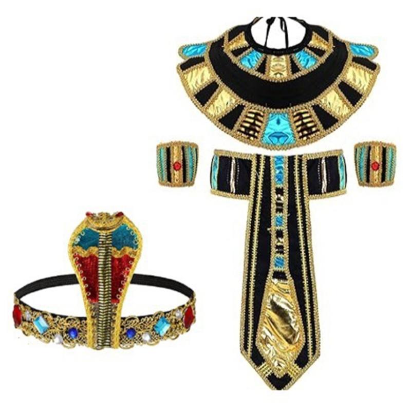 Snake Headpiece Egyptian Belt Egyptian Collar Wristbands for Women Man Halloween