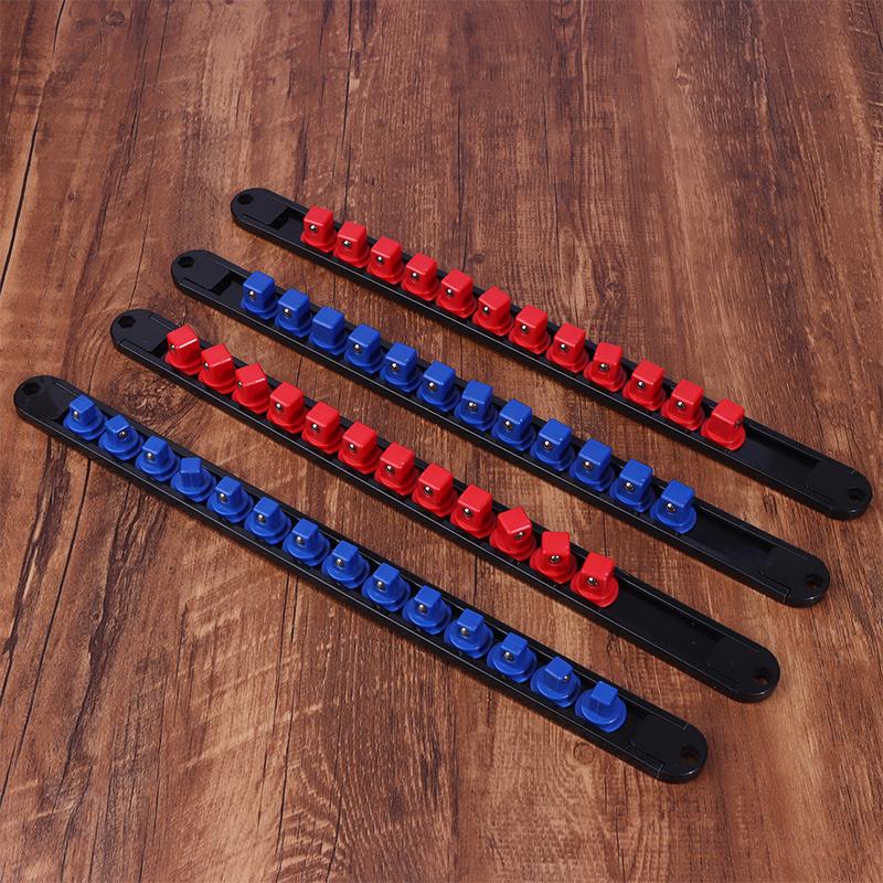 1/2 1/4 3/8 Socket Clip Rail Holder Socket Sliding Stand Sleeve Rail Rack Tool 360° Swivel Socket Organizer Abs Socket Organizer