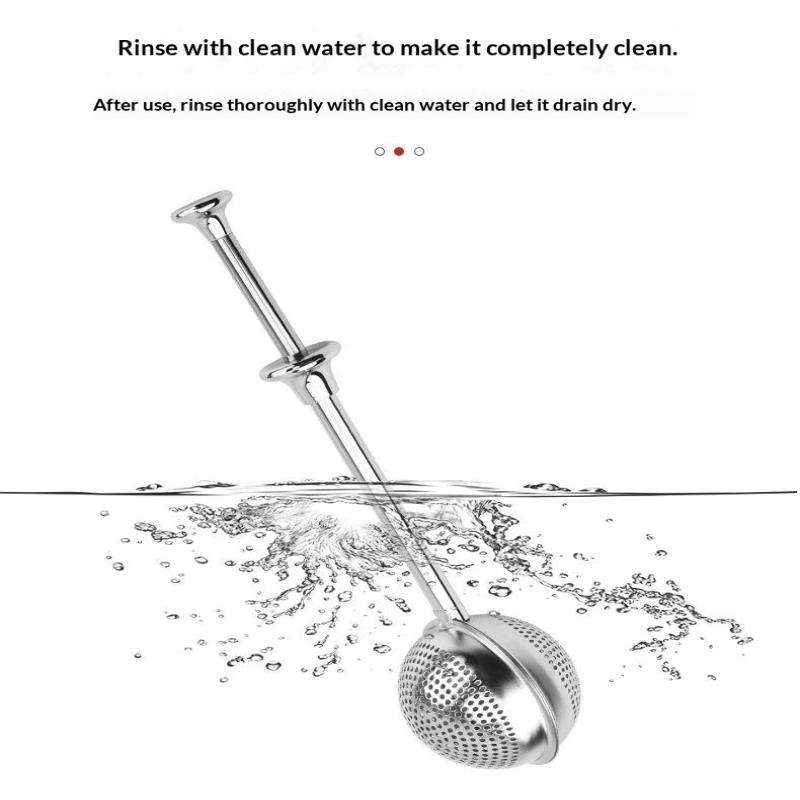Food Safe 304 Stainless Steel Telescopic Spherical Tea Filter Reusable Infuser for Tea Brewing Kitchen Baking