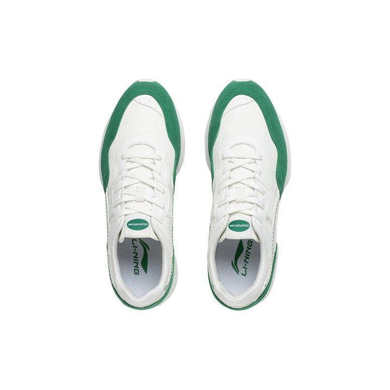Li Ning CF Forest Woven Abrasion Resistant Breathable Low top Casual Shoes Men's White Green AGCT173-5