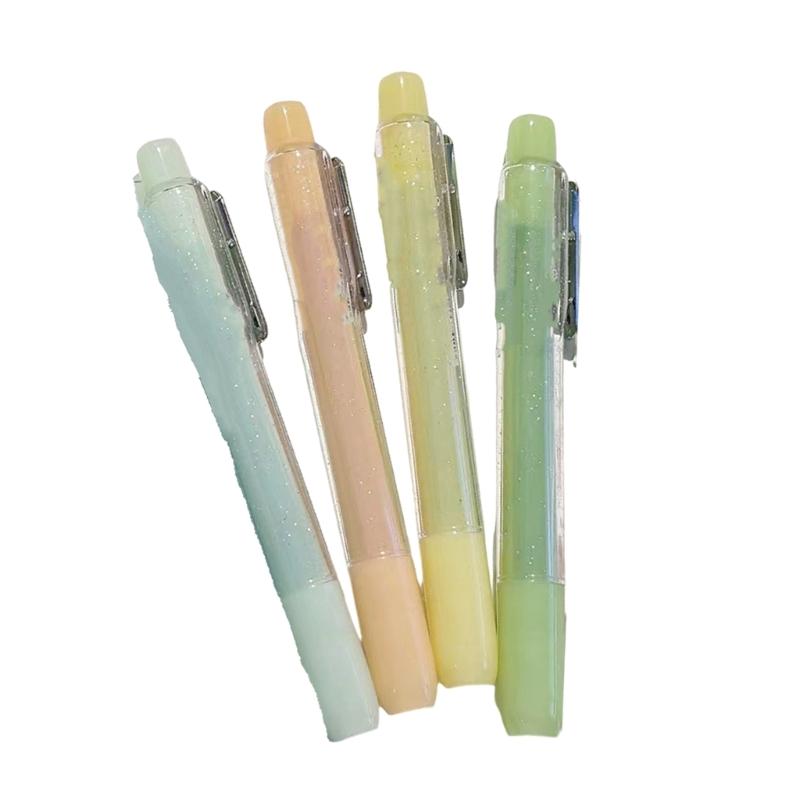 

4 Color Fluorescent Highlighter Glittering Marker Pen Quick Dry Ergonomic Grip For Journal Notebook Calendar Planner