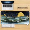 Zen Japanese Landscape Desk Mat with Birds and Mountains Gaming Mouse Pad