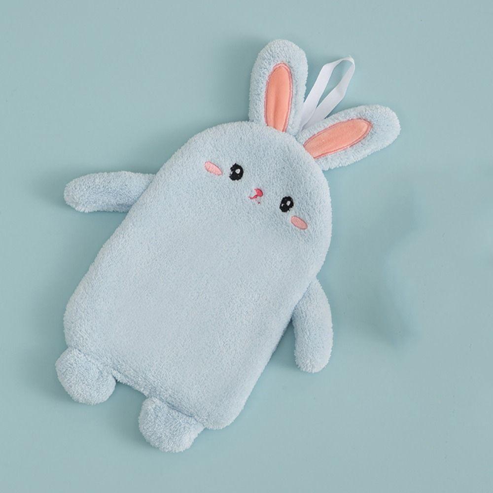 

Кухонное коралловое бархатное полотенце для рук, быстросохнущая салфетка для протирания, подвесное полотенце с изображением кролика из мультфильма, суперабсорбирующая салфетка для протирания синий