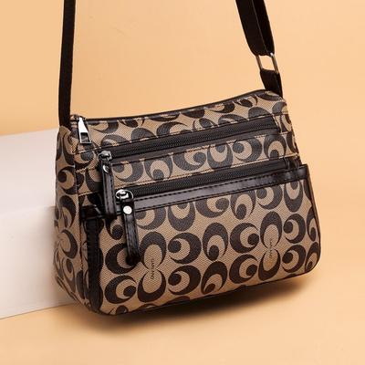 Ny veske i flere lag med stor kapasitet, crossbody-veske for kvinner, motetrend med enkelt skulder-trykt veske Zero Wallet