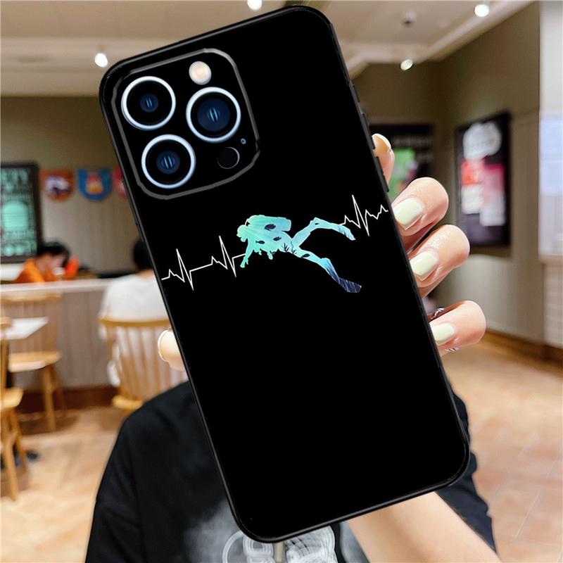 Scuba Diver Diving Case For iPhone 18 16 15 11 12 13 14 Pro Max XS XR X 7 8 Plus 12 13 Mini Soft Cover