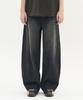 TOFFEE Curved Wide Denim Pants (Washed Black)