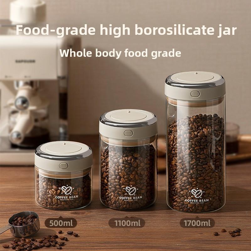 Modern Minimalist Vacuum Coffee Bean Storage Container With Sealed Lid For Freshness