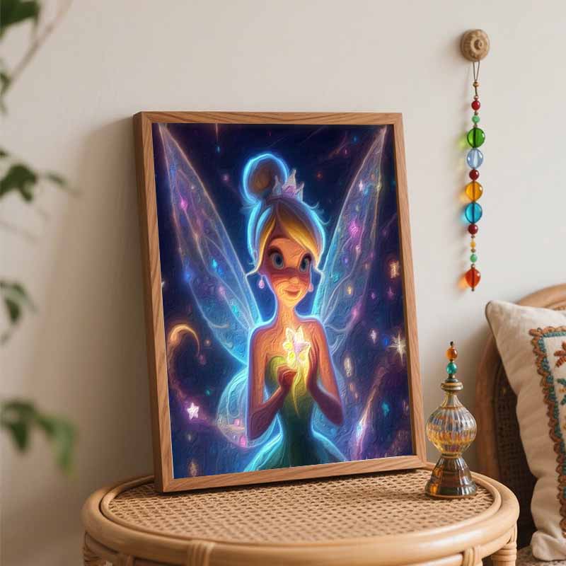 Disney Tinker Bell DIY Oil Painting Kits Hand Painting Home Decor Craft Gift Ideas For Magical Fairytale Lover Artistic Bedroom Wall Art