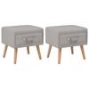 Day and Night - Day and Night Nightstands 2 Units 40x35x40 Cm Gray Fabric