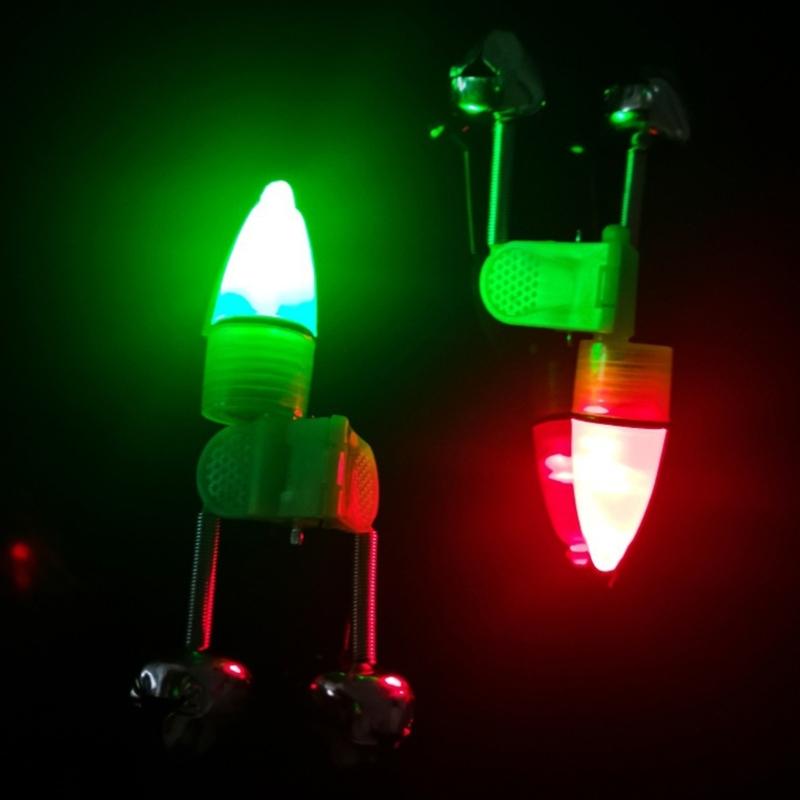 Double Alerts Spirals Fishing Bells With LED Light Fishing Rod Bells LED Night Fishing Rod Bites Alerts Alarm Enduring