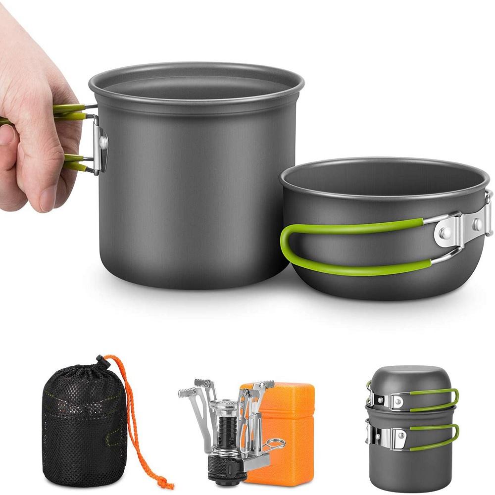 Portable Gas Camping Stove Outdoor Hiking Picnic Cookware Camping Pot