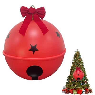 23 Inch Inflatable Christmas Bell PVC Inflatable Decorative Ball With Bow Giant Christmas Ornaments Inflatable Balls For Garden