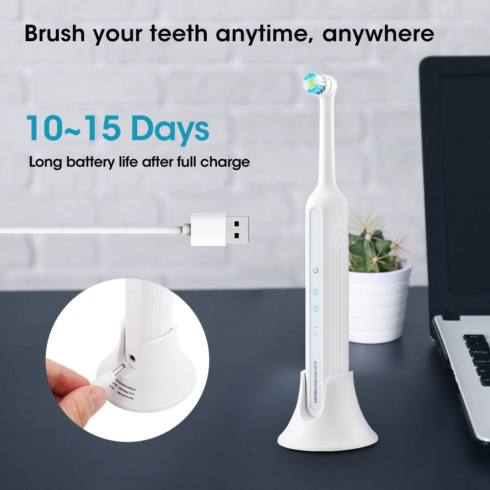 Portable Rotary Electric Toothbrush with Base Full-automatic Rechargeable Dental Cleaning Artifact Whitening Teeth Remove Tartar