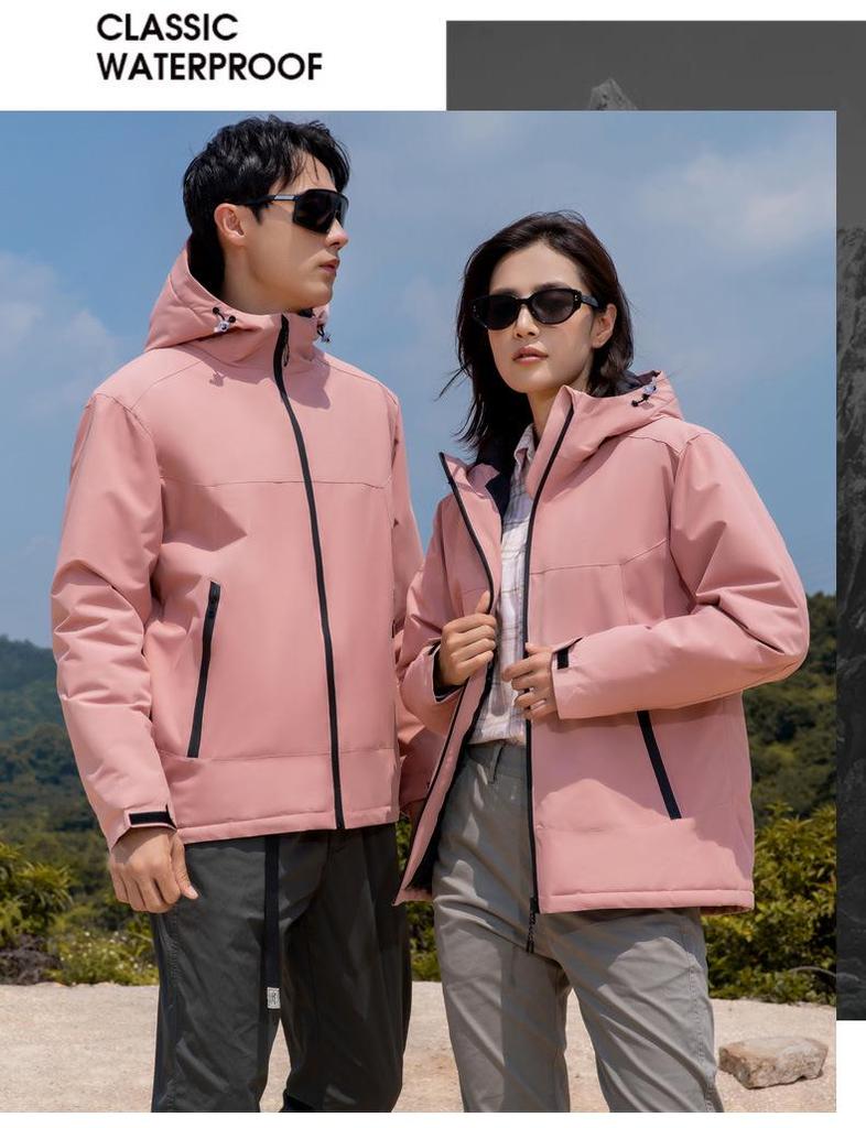Men's and Women's Cotton-Padded Jacket: Thick, Warm, Hooded, Customizable Logo Windbreaker for Outdoor Work