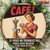 Vintage French Cafe Coffee Girl Metal Sign 8 Inch Round Rustic Wall Decor Retro Plaque Fade Resistant