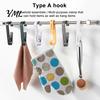 Wall Hangers for Small Objects Laundry Hook with Clip, Non-Drilling ABS Closet Organizer, Multi Purpose Punch Free Mounting Clips Durable Anti-slip