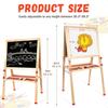 Wooden Art Easel for Double Sided Foldable Easels for Toddlers 3 4 5 6 7 8 9 10 Years Adjustable Standing Easel with Accories P