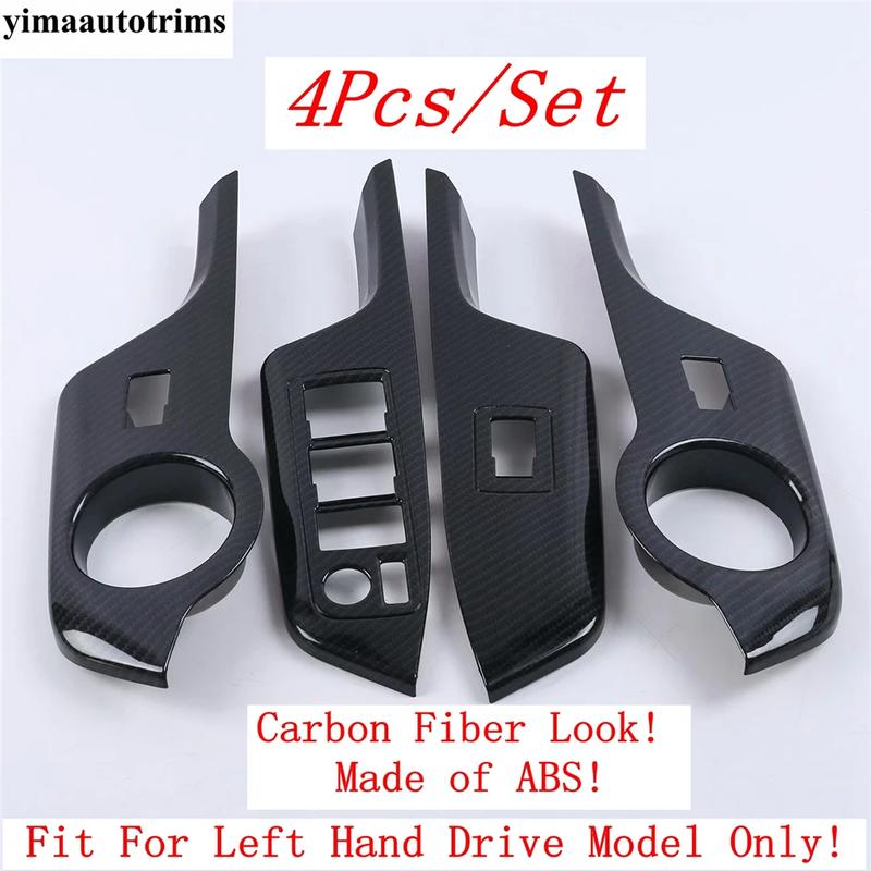 Armrest Window Glass Lift Button Panel Switch Frame Decoration Cover Trim For Toyota C-HR CHR 2016 -  Accessiories Interior