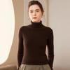 Women's High Neck Ribbed Cashmere Sweater - Slim Fit, Versatile Knit Top